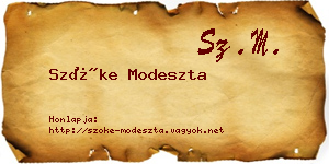 Szőke Modeszta névjegykártya